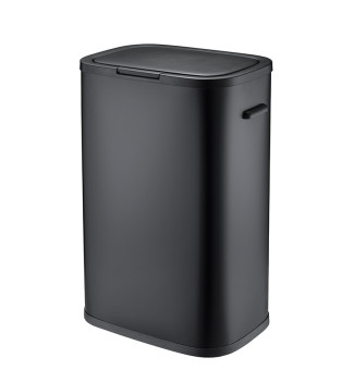 Poubelle à ouverture manuelle 60L Noir Mat Hailo PUSH