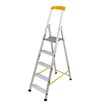 Escabeau professionnel pliable en aluminium 5 marches larges Hailo Pro Jaune
