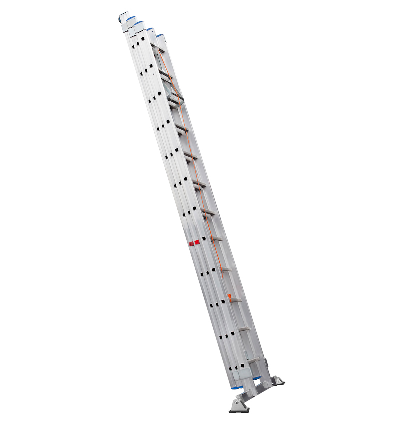 Echelle coulissante à corde professionnelle 3 plans 3x12 échelons 8m40 en aluminium Hailo Trio